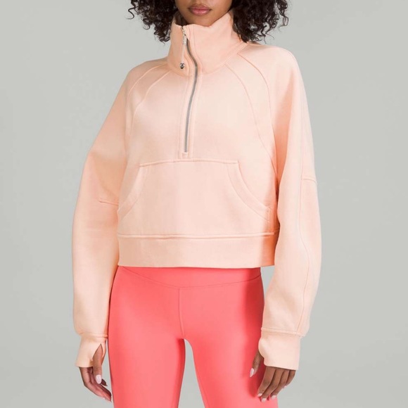 lululemon athletica Sweaters - Lululemon OS scuba peach satin funnel neck